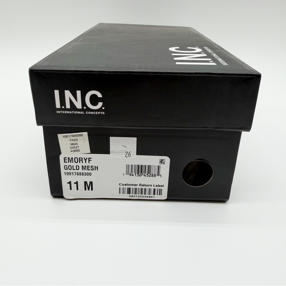 INC Emory Rhinestone Mesh Slide Stiletto Heels Pointed Toe Gold 11 NEW imperfect - Picture 15 of 17